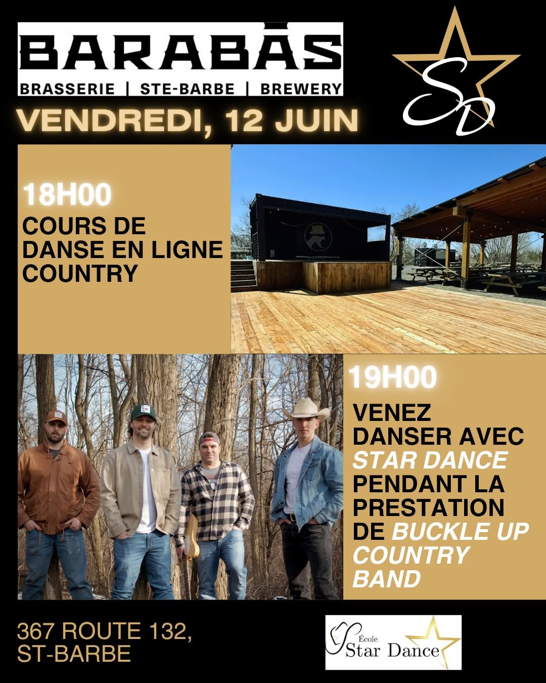 Cours de danse country et soirée animée Star Dance